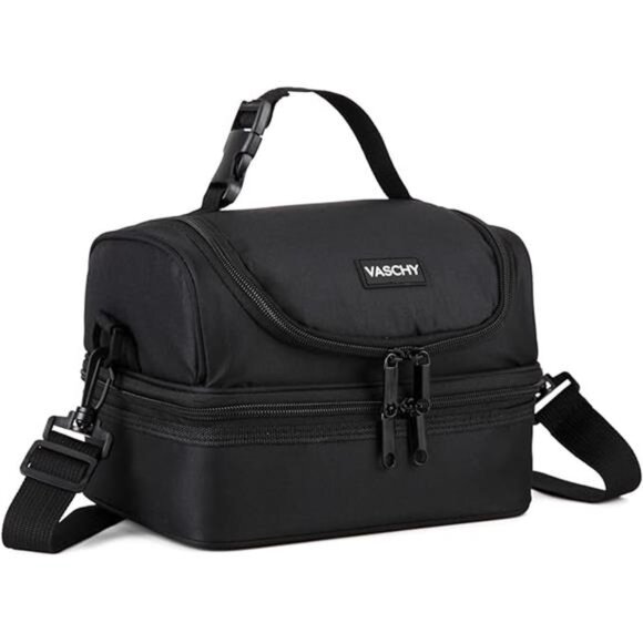 Lunch Box Bag Men, Insulated Two Compartments Bento Cooler Bags for Adults/Women - Picture 8 of 8